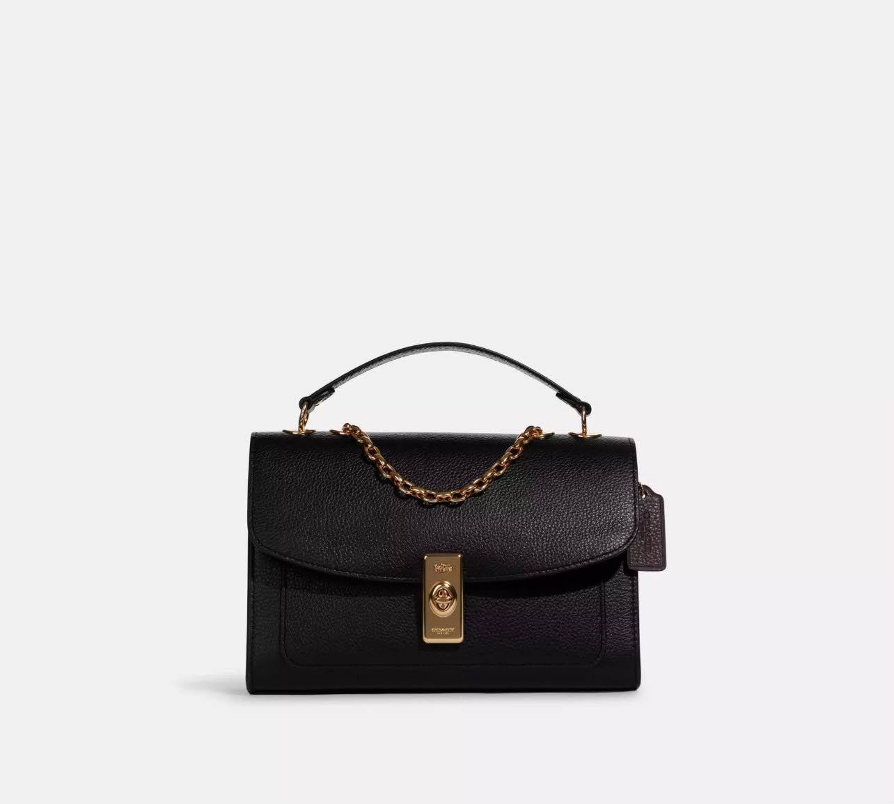 Coach Lane Shoulder Bag Gold Black