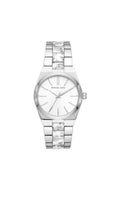 Michael Kors Channing Quartz White Dial Ladies Silver Strap Watch - Mk6649